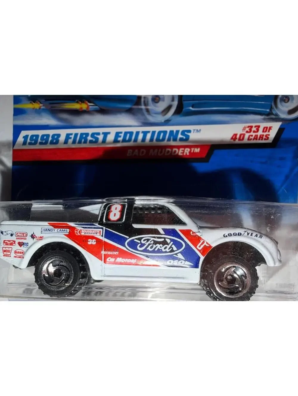 Hot Wheels - Bad Mudder (White) 1998 First Editions #33 Of 40 Cars Ford %8 New